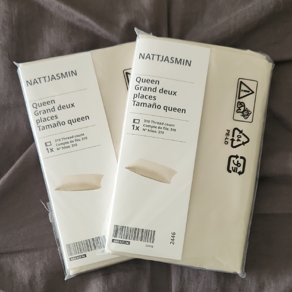 IKEA NATTJASMIN Cream Pillowcases